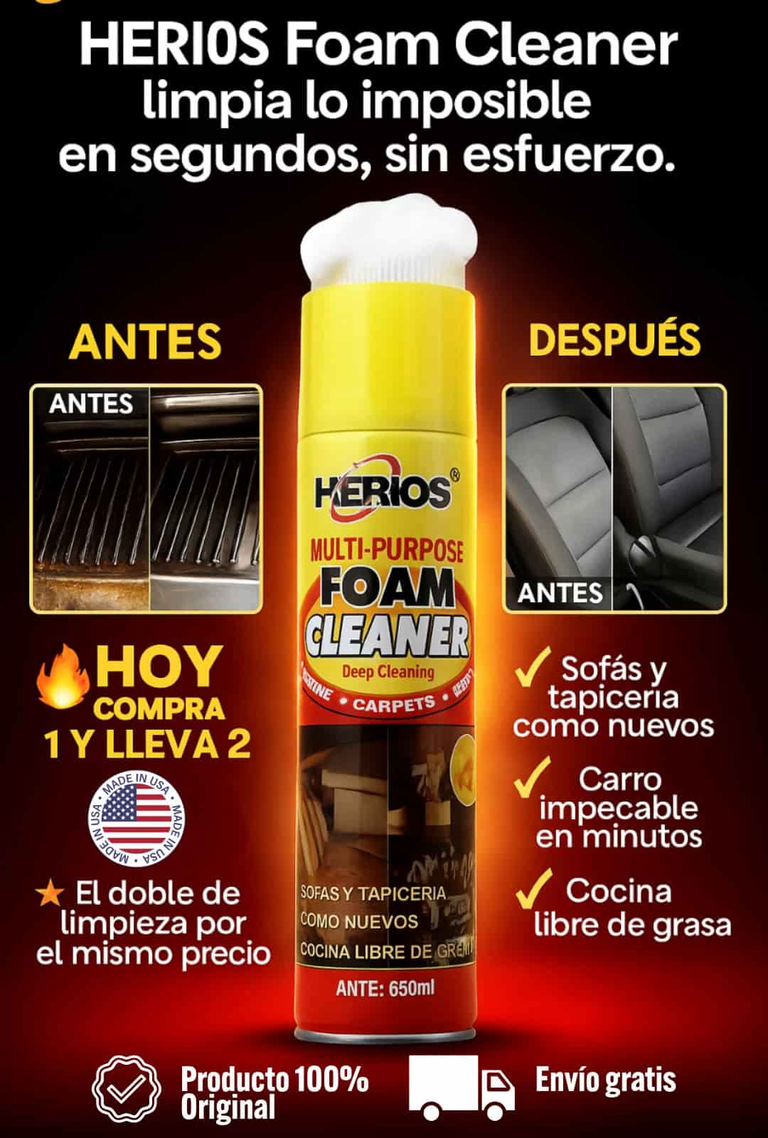 HERIOS ESPUMA LIMPIADORA PARA GUATEMALA