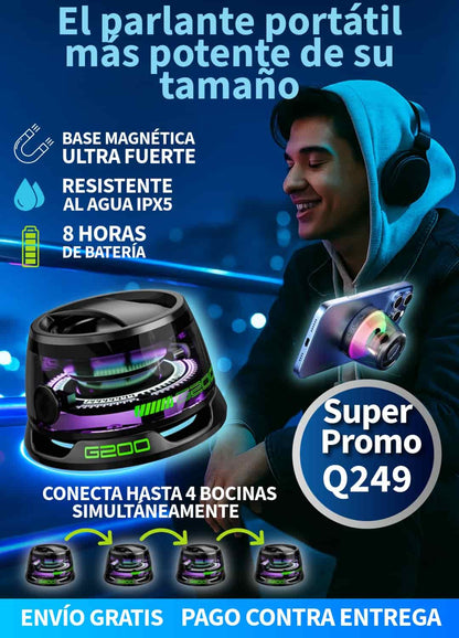 POTENCIA REAL EN UN PARLANTE MAGNÉTICO CON BLUETOOTH