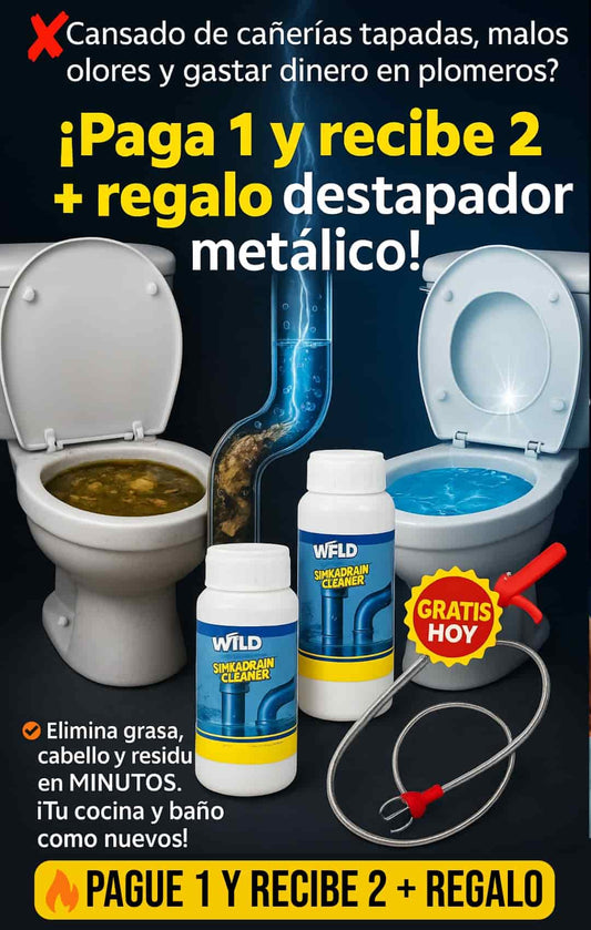 NO MÁS RECETAS CASERAS, DESTAPADOR DE TUBERIAS TE ELIMINA TODOS LOS RESIDUOS
