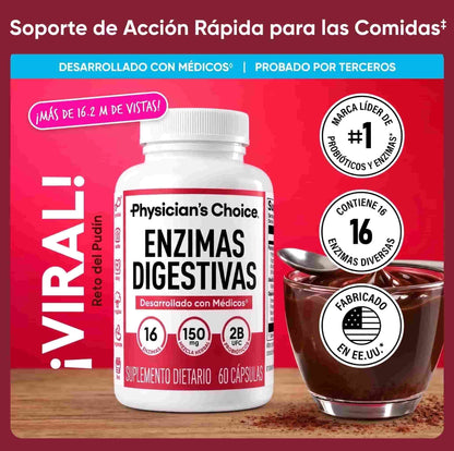 Enzimas Digestivas con Prebióticos y Probióticos · Physician's Choice