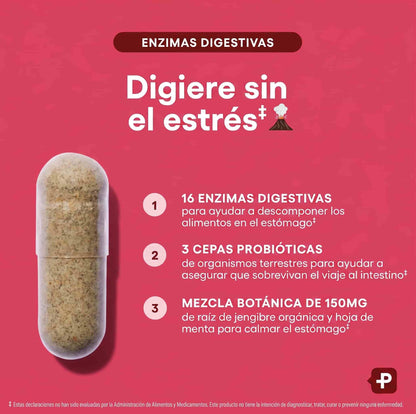 Enzimas Digestivas con Prebióticos y Probióticos · Physician's Choice